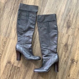 Miss Sixty Dark Taupe Leather Heeled Boots
